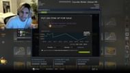 Twitch streamer having a look at the value of the skin (Image via xQcOW/Twitch)
